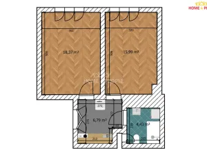 Pronájem bytu 2+1, Praha - Žižkov, Biskupcova, 48 m2