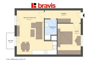 Prodej bytu 2+kk, Milešovice, 66 m2