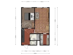 Pronájem bytu 2+kk, Praha - Kobylisy, Kaňkovského, 43 m2