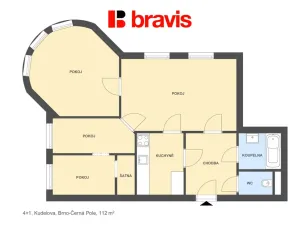 Pronájem bytu 4+1, Brno - Černá Pole, Kudelova, 112 m2