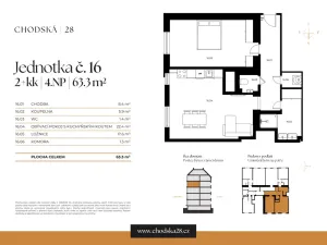 Pronájem bytu 2+kk, Praha - Vinohrady, Chodská, 64 m2