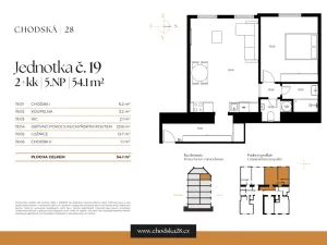 Prodej bytu 2+kk, Praha - Vinohrady, Chodská, 54 m2