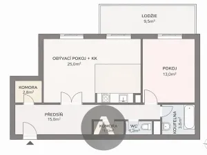 Pronájem bytu 2+kk, Brno, Leitnerova, 62 m2