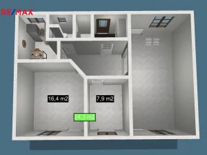 Pronájem kanceláře, Ostrava - Kunčice, Meziveská, 37 m2