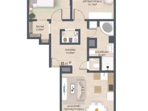 Pronájem bytu 3+kk, Písek - Pražské Předměstí, Dvořákova, 76 m2