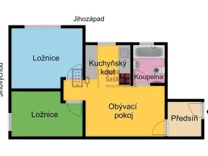 Pronájem bytu 3+kk, Jindřichův Hradec, sídliště Vajgar, 44 m2
