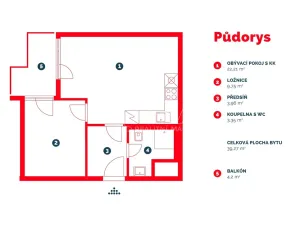 Pronájem bytu 2+kk, Praha - Žižkov, Hartigova, 39 m2