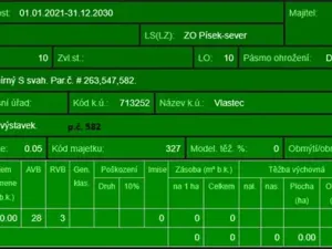 Prodej podílu lesa, Vlastec, 2339 m2