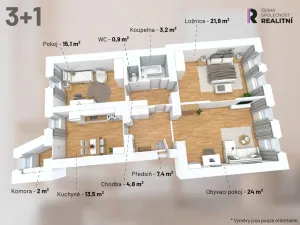 Prodej bytu 3+1, Praha - Smíchov, Kroftova, 94 m2