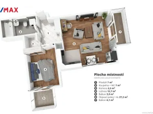 Prodej bytu 2+kk, Praha - Letňany, Kadečkové, 57 m2