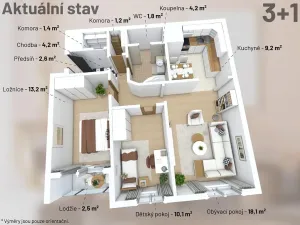 Prodej bytu 3+1, Praha - Petrovice, Rezlerova, 69 m2