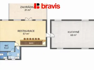 Pronájem restaurace, Brno - Slatina, Tuřanka, 183 m2