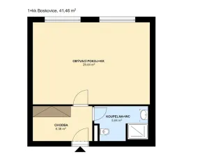Pronájem bytu 1+kk, Boskovice, Otakara Kubína, 41 m2