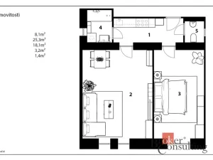 Prodej bytu 2+kk, Praha - Žižkov, Hartigova, 60 m2