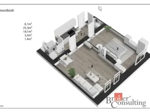 Prodej bytu 2+kk, Praha - Žižkov, Hartigova, 60 m2