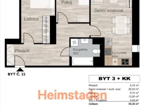 Pronájem bytu 3+kk, Ostrava - Poruba, Porubská, 58 m2