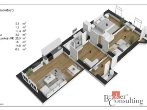 Prodej bytu 3+1, Praha - Žižkov, Hartigova, 84 m2