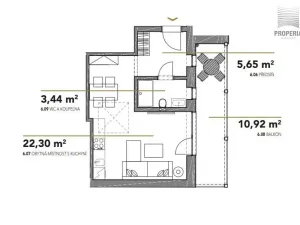 Prodej bytu 1+kk, Brno, Stavební, 32 m2