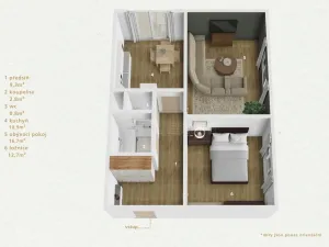 Prodej bytu 2+1, Ostrov, Lidická, 54 m2