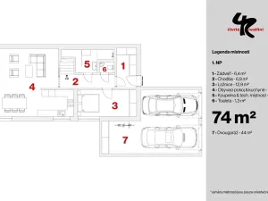 Pronájem rodinného domu, Zlonín, Lísková, 192 m2