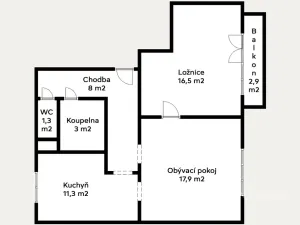 Prodej bytu 2+1, Meziboří, Hornická, 60 m2