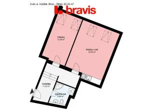 Pronájem bytu 2+kk, Brno, Koliště, 62 m2