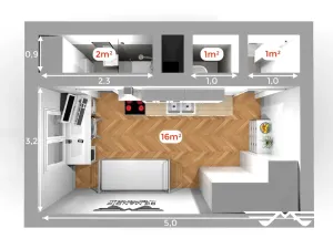Pronájem bytu 1+kk, Praha - Strašnice, V předpolí, 20 m2