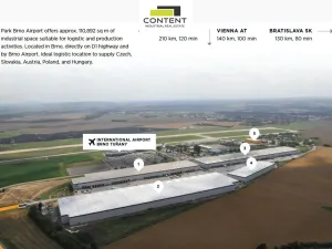 Pronájem výrobních prostor, Brno - Tuřany, Letiště Brno-Tuřany, 5000 m2