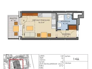 Prodej bytu 1+kk, Praha - Dolní Měcholupy, Honzíkova, 25 m2