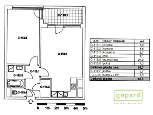 Pronájem bytu 2+kk, Praha, Chlebovická, 53 m2