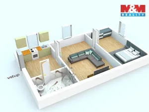 Pronájem bytu 2+1, Žleby, Zámecké náměstí, 53 m2