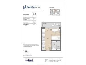 Pronájem bytu 1+kk, Brno, Koliště, 22 m2