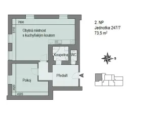 Prodej bytu 2+kk, Trutnov - Horní Staré Město, Horská, 74 m2