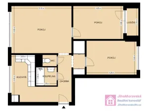 Pronájem bytu 3+1, Břeclav - Charvátská Nová Ves, Na Valtické, 73 m2