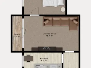 Prodej bytu 2+1, Dačice, Jiráskova, 55 m2