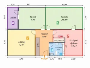 Prodej bytu 3+1, Kroměříž, Francouzská, 78 m2
