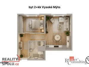 Prodej bytu 2+kk, Vysoké Mýto, Chmelová, 38 m2