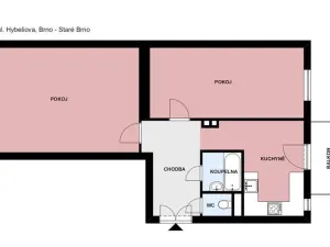 Pronájem bytu 2+1, Brno, Hybešova, 73 m2