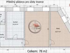 Pronájem bytu 2+1, Moravské Budějovice, Tyršova, 70 m2