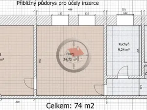 Pronájem bytu 2+1, Moravské Budějovice, Tyršova, 70 m2