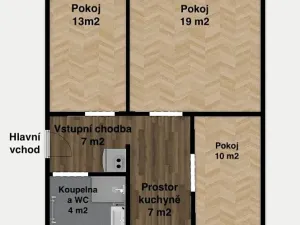 Prodej bytu 3+1, Kutná Hora, Tyršova, 60 m2