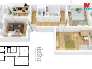 Prodej bytu 3+1, Praha - Horní Měcholupy, Na křečku, 80 m2