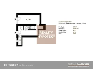 Pronájem obchodního prostoru, Ivančice - Němčice, Ke Karlovu, 25 m2