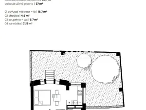 Pronájem bytu 1+kk, Praha - Liboc, Jenečská, 28 m2