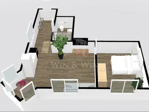 Pronájem bytu 2+kk, Unhošť, Karlovarská, 43 m2