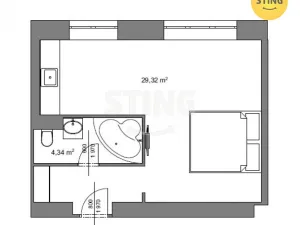 Pronájem bytu 1+kk, Třinec, Pod břehem, 34 m2