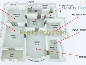 Pronájem ordinace, Opava, Tyršova, 124 m2