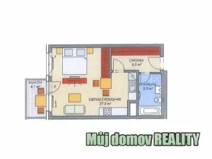 Pronájem bytu 1+kk, Praha - Dolní Měcholupy, Honzíkova, 41 m2