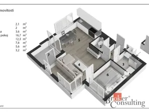 Pronájem bytu 2+kk, Hradec Králové, Pod Svahem, 50 m2