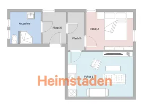 Pronájem bytu 2+kk, Ostrava - Kunčičky, Nadační, 45 m2